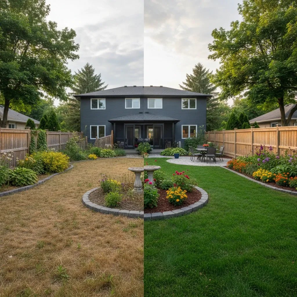 Landscaper transformation - before and after by Legacy Landscaping Etobicoke in Etobicoke